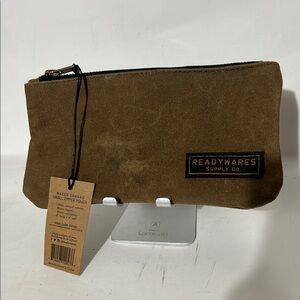 Brown Canvas Zipper Pouch for Men